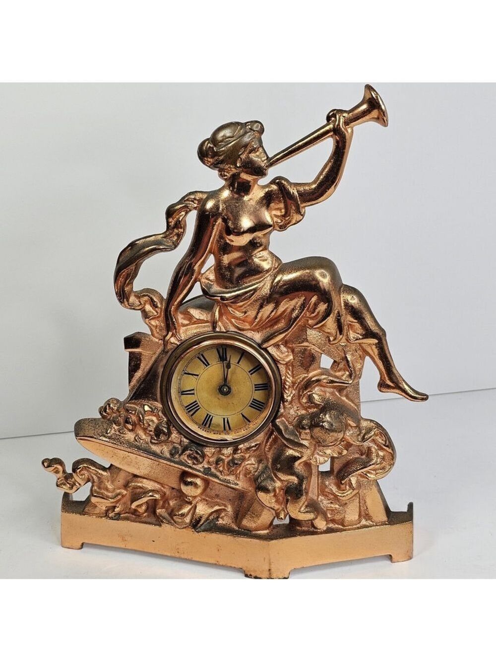 1800s Antique Regent Mfg Co Chicago Art Deco Mantel Clock Read For Parts/Repair